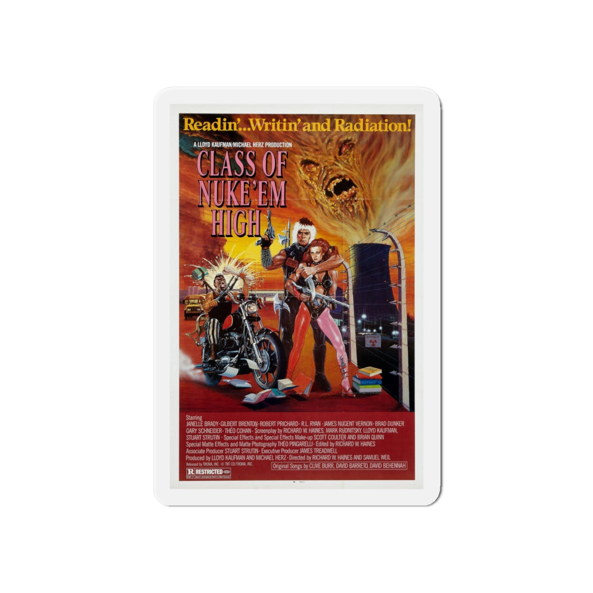 CLASS OF NUKE'EM HIGH 1986 Movie Poster - Die-Cut Magnet-6 × 6"-The Sticker Space