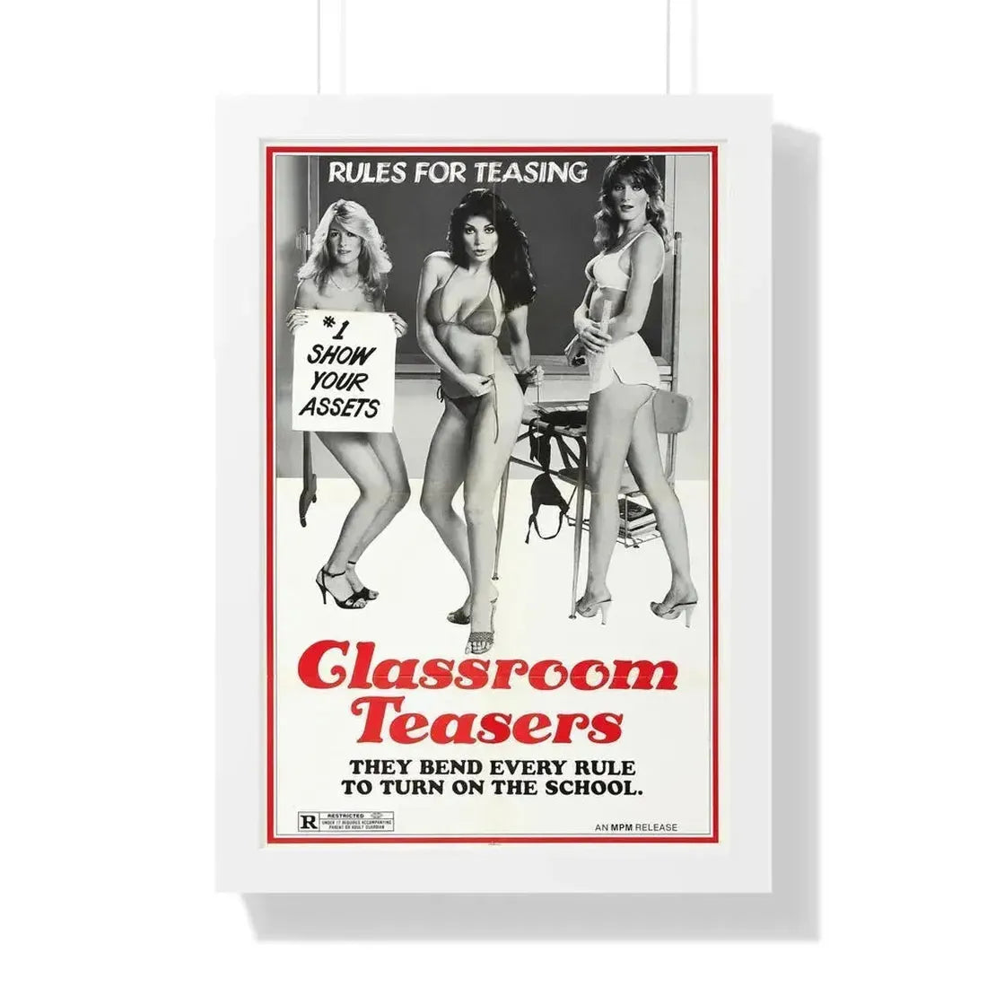 CLASSROOM TEASERS 1976 - Framed Movie Poster 16″ x 24″ White - The Sticker Space