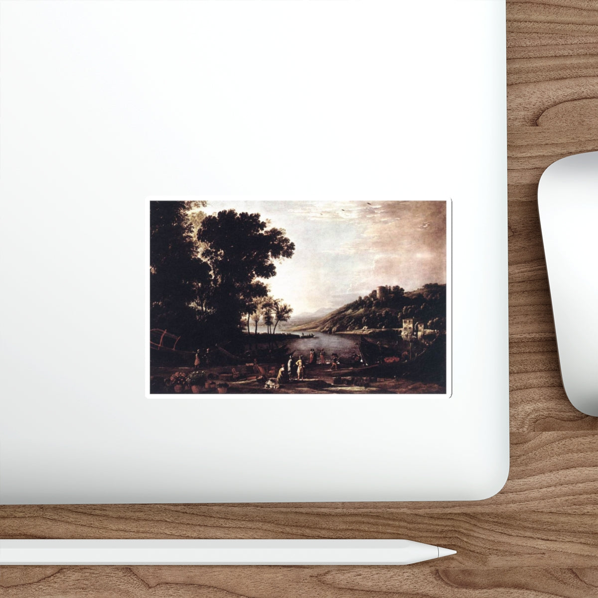 CLAUDE LORRAIN - Landscape with Merchants (Artwork) STICKER Vinyl Die-Cut Decal-The Sticker Space