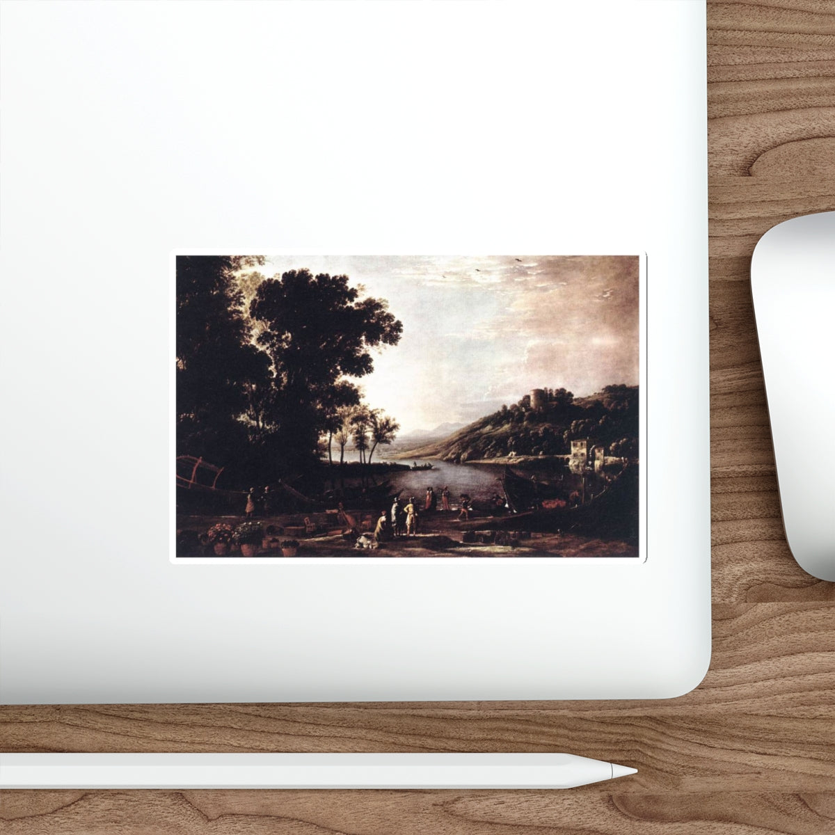 CLAUDE LORRAIN - Landscape with Merchants (Artwork) STICKER Vinyl Die-Cut Decal-The Sticker Space