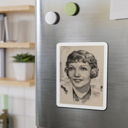 Claudette Colbert (Magazine Illustration) Refrigerator Magnet-The Sticker Space