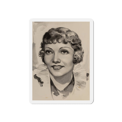 Claudette Colbert (Magazine Illustration) Refrigerator Magnet-3" x 3"-The Sticker Space