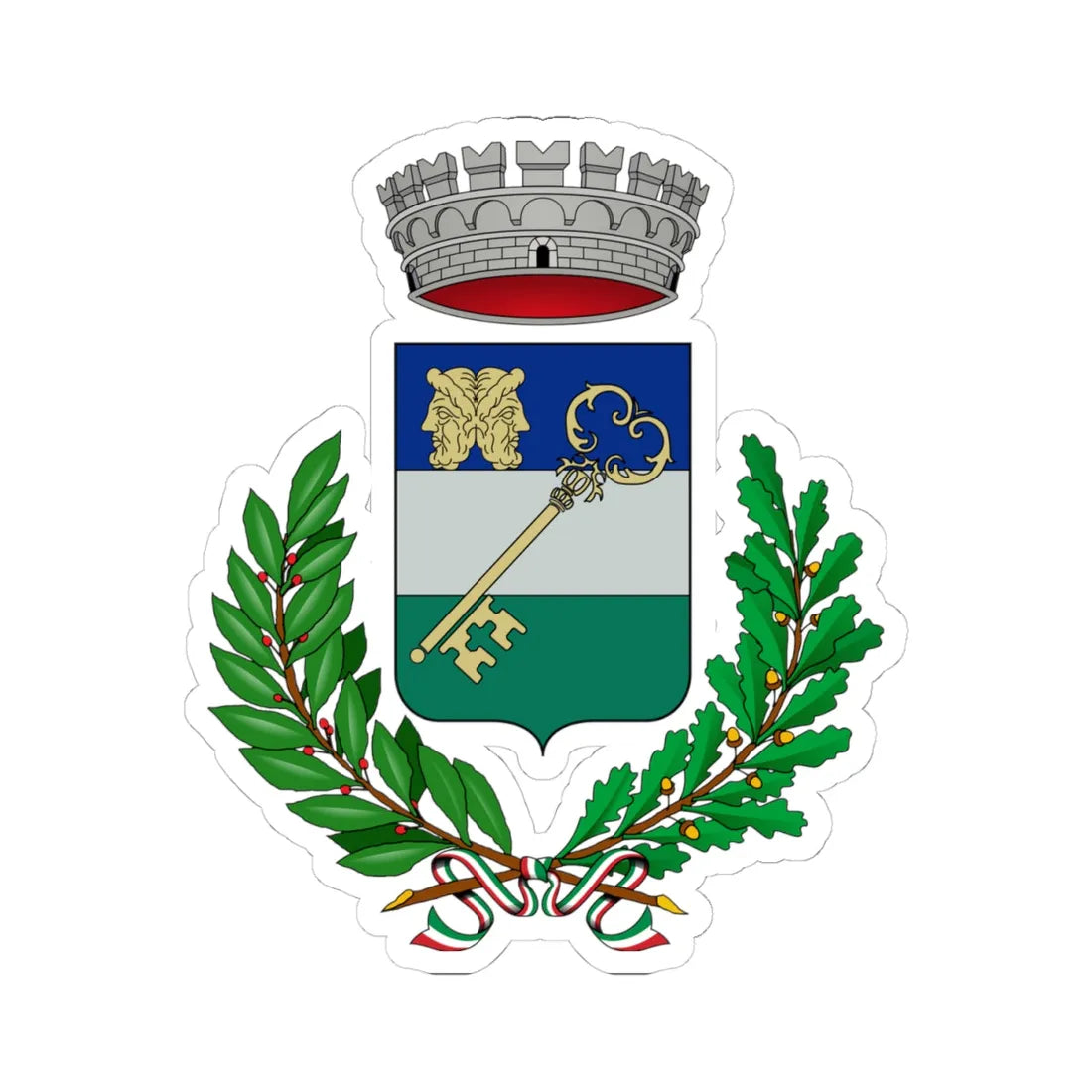 Claviere-Stemma (Italy) (Coat of Arms) STICKER Vinyl Kiss-Cut Decal 4 Inch White - The Sticker Space