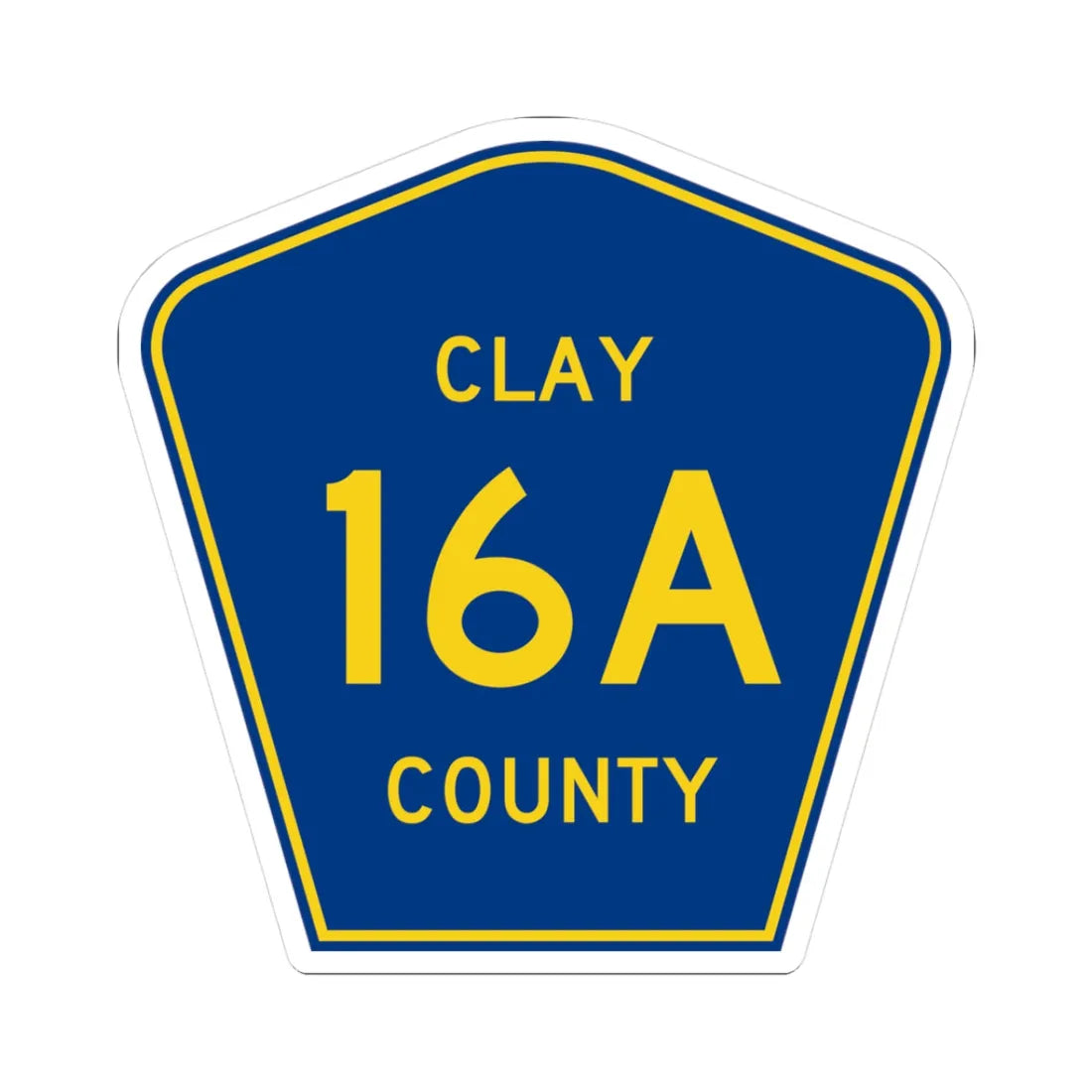 Clay County 16A (Florida) (Road Sign) STICKER Vinyl Kiss-Cut Decal 3 Inch White - The Sticker Space