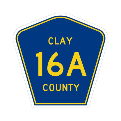 Clay County 16A (Florida) (Road Sign) STICKER Vinyl Kiss-Cut Decal 4 Inch White - The Sticker Space