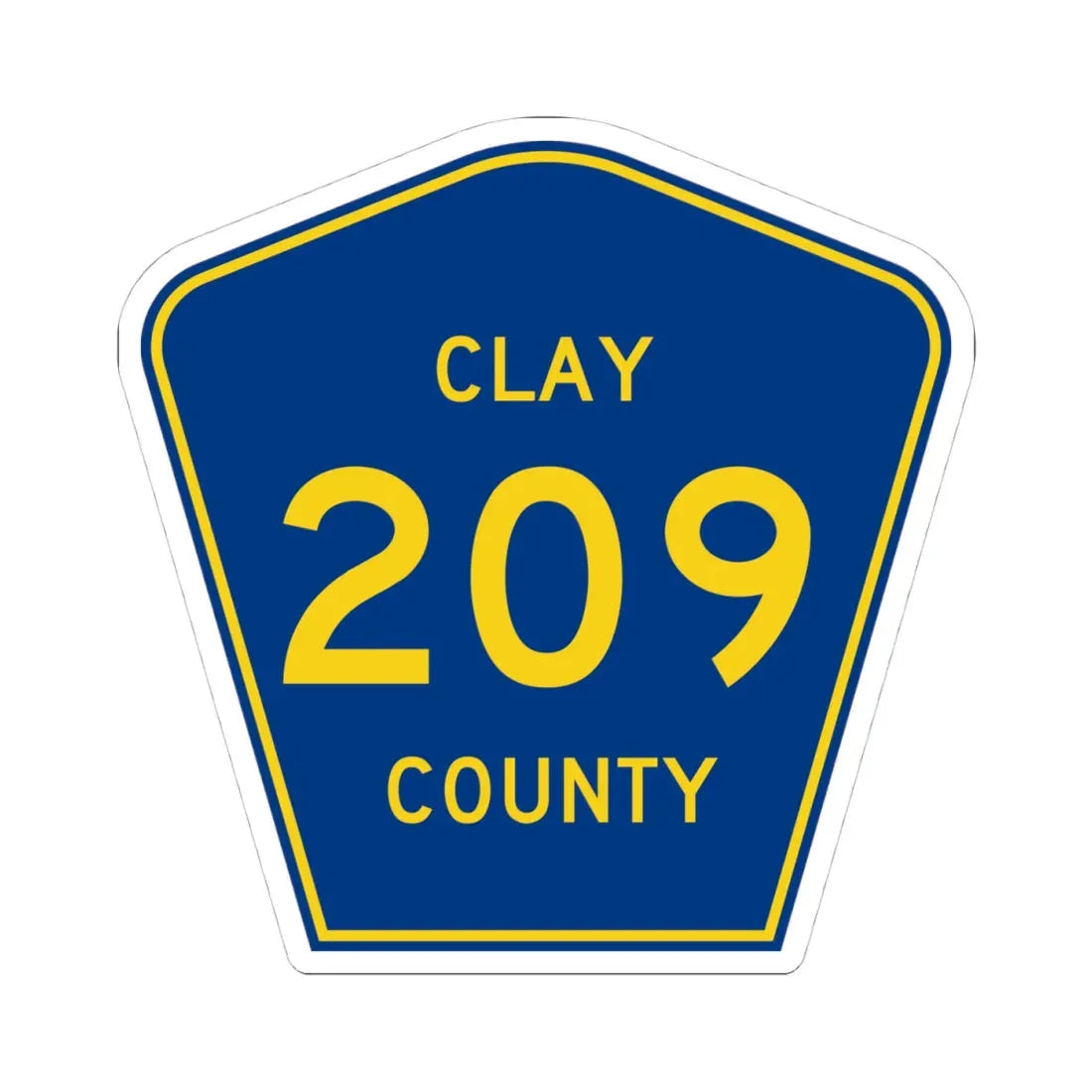 Clay County 209 (Florida) (Road Sign) STICKER Vinyl Kiss-Cut Decal 4 Inch White - The Sticker Space