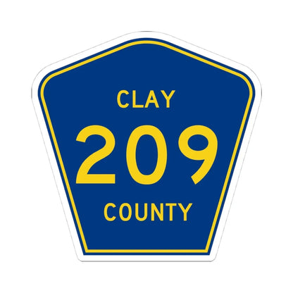 Clay County 209 (Florida) (Road Sign) STICKER Vinyl Kiss-Cut Decal 4 Inch White - The Sticker Space