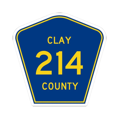 Clay County 214 (Florida) (Road Sign) STICKER Vinyl Kiss-Cut Decal 3 Inch White - The Sticker Space