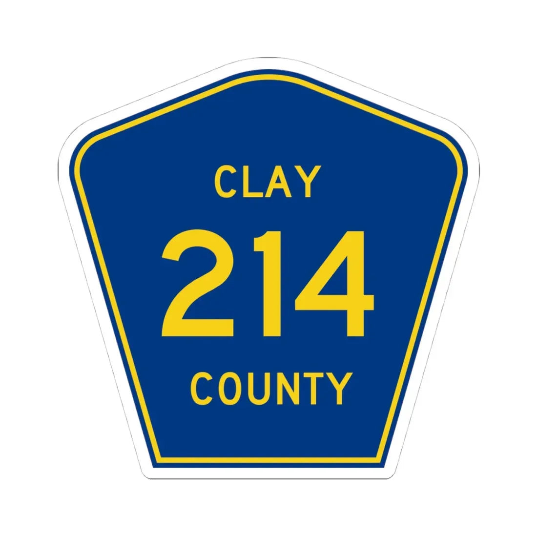 Clay County 214 (Florida) (Road Sign) STICKER Vinyl Kiss-Cut Decal 4 Inch White - The Sticker Space