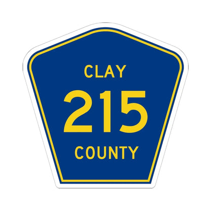 Clay County 215 (Florida) (Road Sign) STICKER Vinyl Kiss-Cut Decal 6 Inch White - The Sticker Space