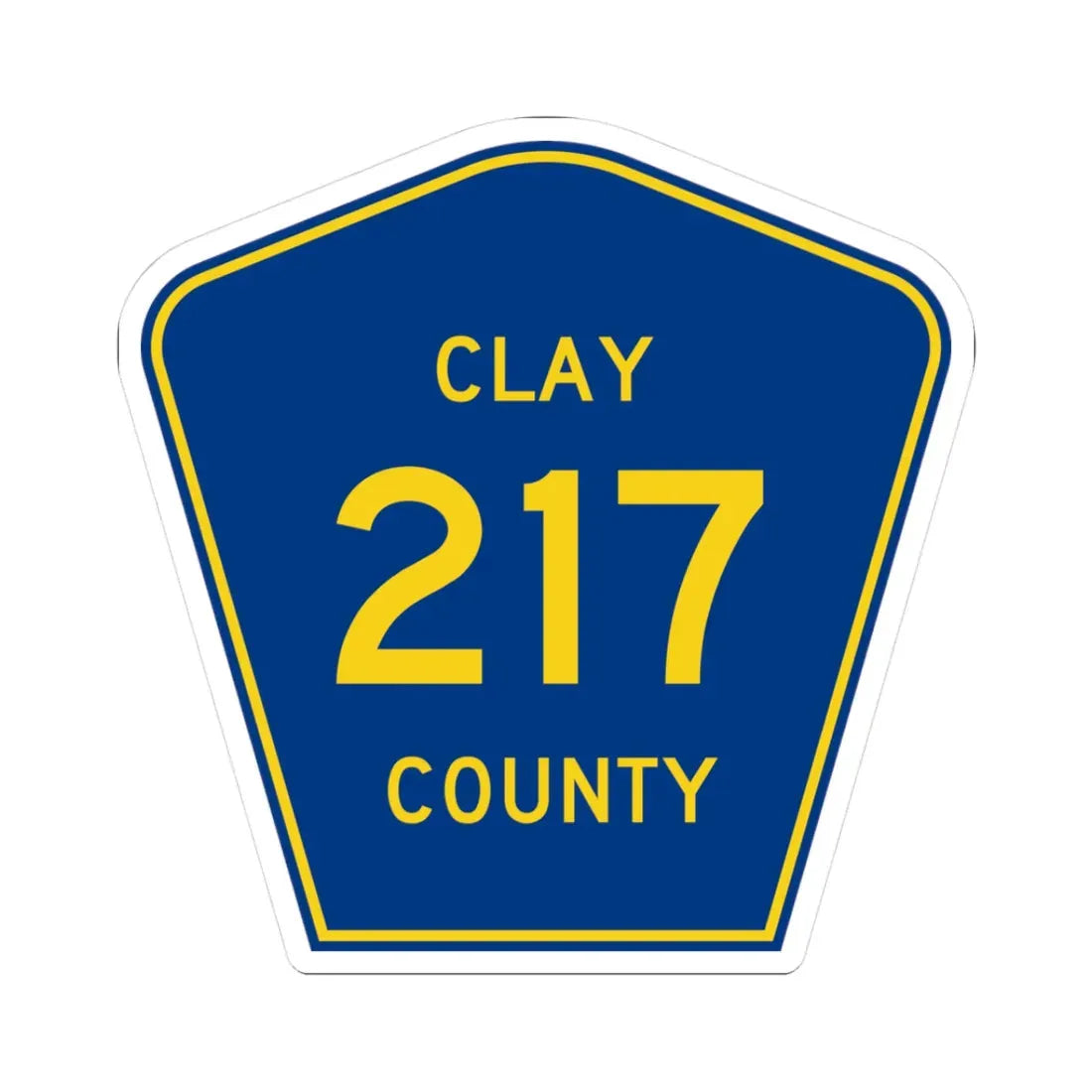 Clay County 217 (Florida) (Road Sign) STICKER Vinyl Kiss-Cut Decal 3 Inch White - The Sticker Space