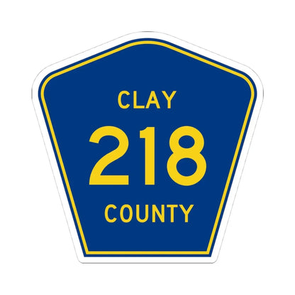 Clay County 218 (Florida) (Road Sign) STICKER Vinyl Kiss-Cut Decal 4 Inch White - The Sticker Space