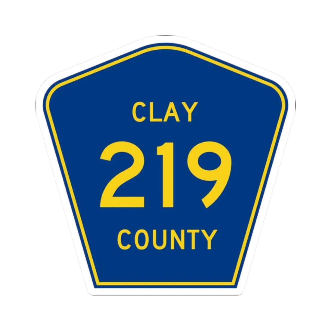 Clay County 219 (Florida) (Road Sign) STICKER Vinyl Kiss-Cut Decal 2 Inch White - The Sticker Space