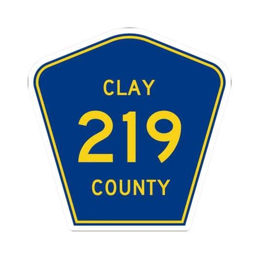 Clay County 219 (Florida) (Road Sign) STICKER Vinyl Kiss-Cut Decal 2 Inch White - The Sticker Space