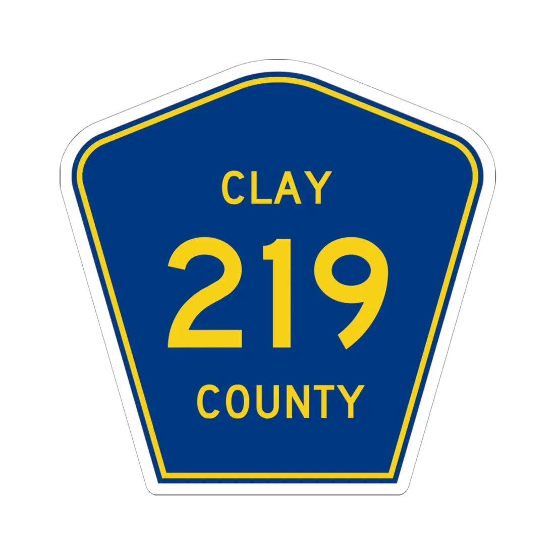 Clay County 219 (Florida) (Road Sign) STICKER Vinyl Kiss-Cut Decal 6 Inch White - The Sticker Space