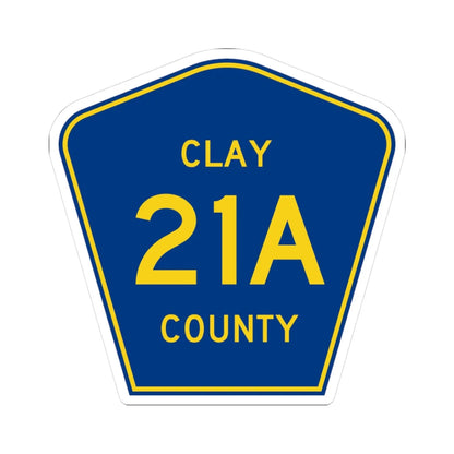 Clay County 21A (Florida) (Road Sign) STICKER Vinyl Kiss-Cut Decal 3 Inch White - The Sticker Space
