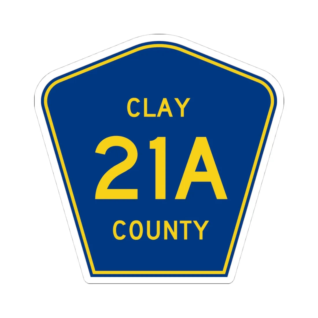 Clay County 21A (Florida) (Road Sign) STICKER Vinyl Kiss-Cut Decal 4 Inch White - The Sticker Space