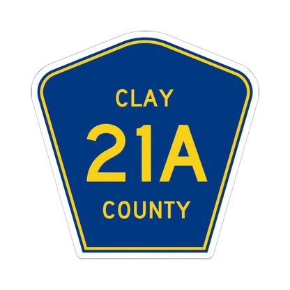 Clay County 21A (Florida) (Road Sign) STICKER Vinyl Kiss-Cut Decal 6 Inch White - The Sticker Space