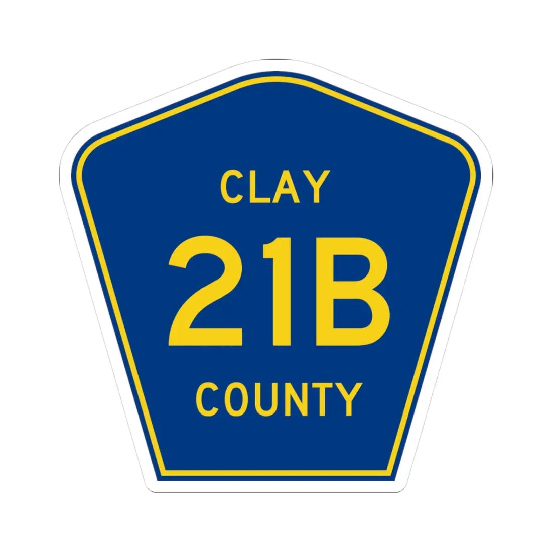 Clay County 21B (Florida) (Road Sign) STICKER Vinyl Kiss-Cut Decal 3 Inch White - The Sticker Space