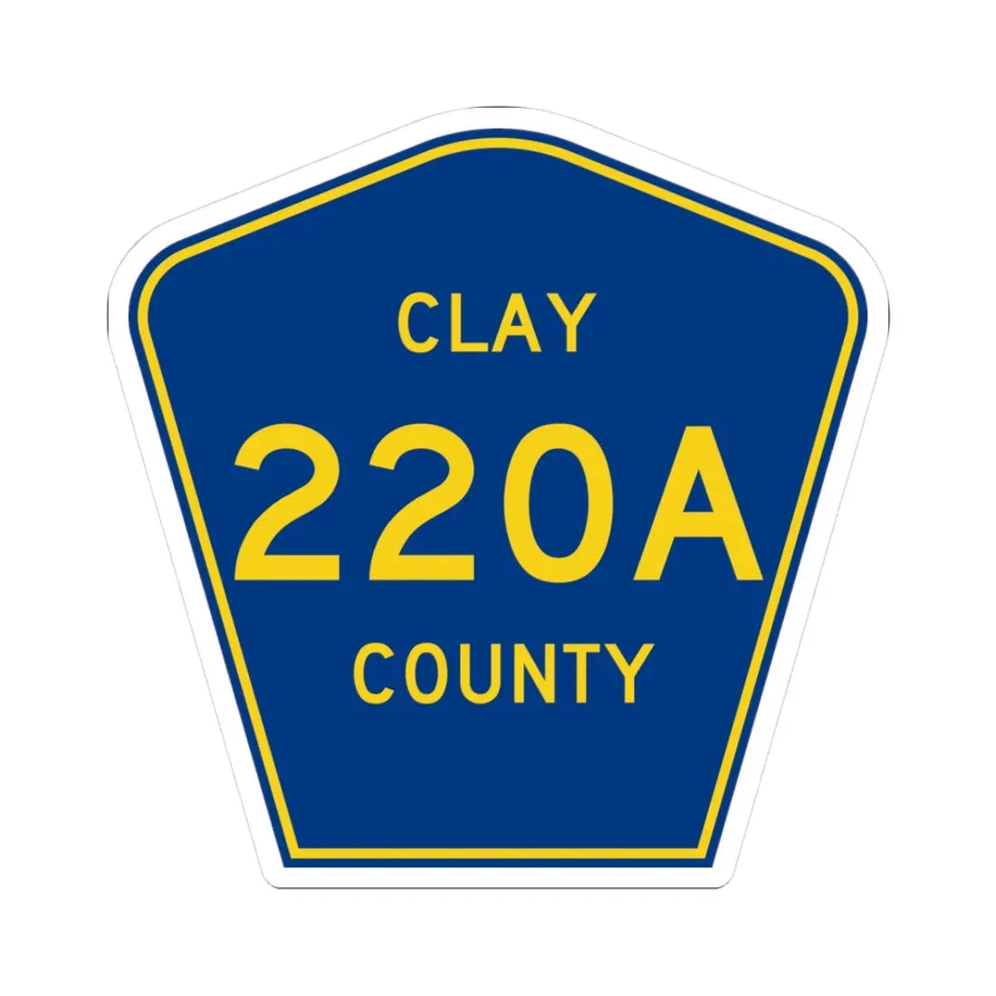 Clay County 220A (Florida) (Road Sign) STICKER Vinyl Kiss-Cut Decal 3 Inch White - The Sticker Space