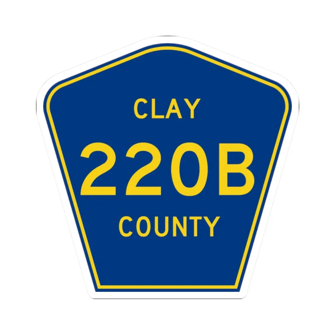 Clay County 220B (Florida) (Road Sign) STICKER Vinyl Kiss-Cut Decal 2 Inch White - The Sticker Space