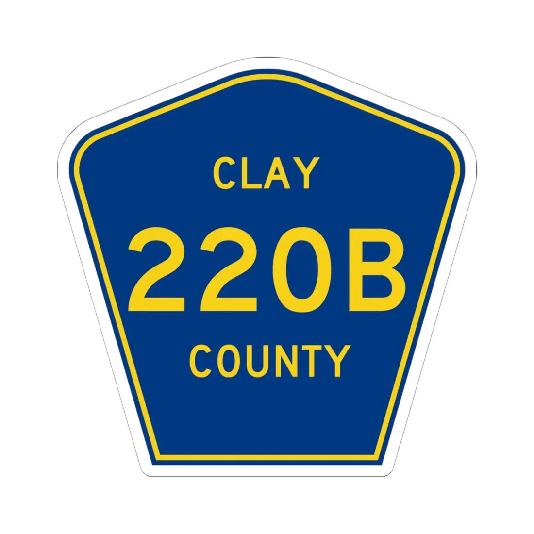 Clay County 220B (Florida) (Road Sign) STICKER Vinyl Kiss-Cut Decal 6 Inch White - The Sticker Space