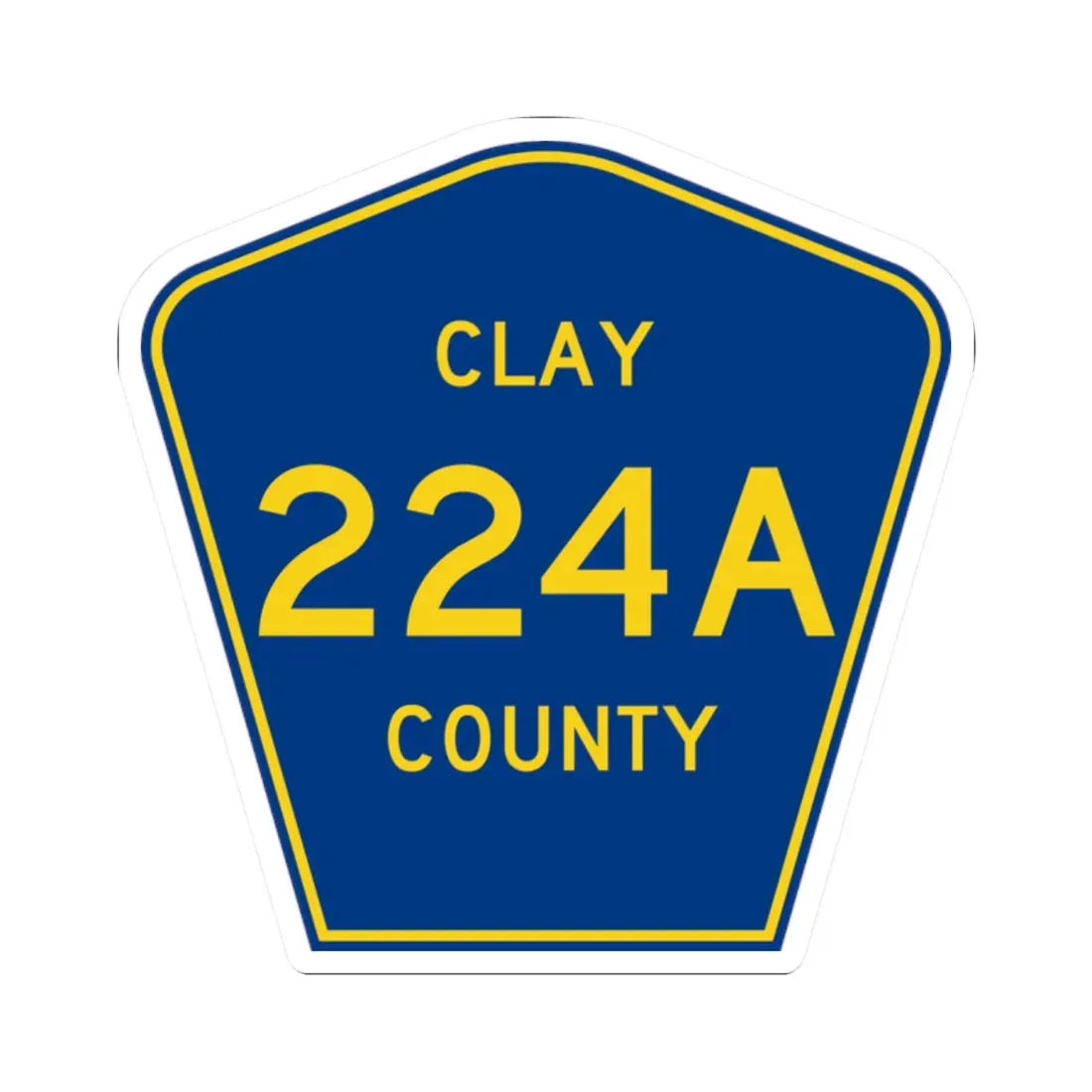 Clay County 224A (Florida) (Road Sign) STICKER Vinyl Kiss-Cut Decal 2 Inch White - The Sticker Space