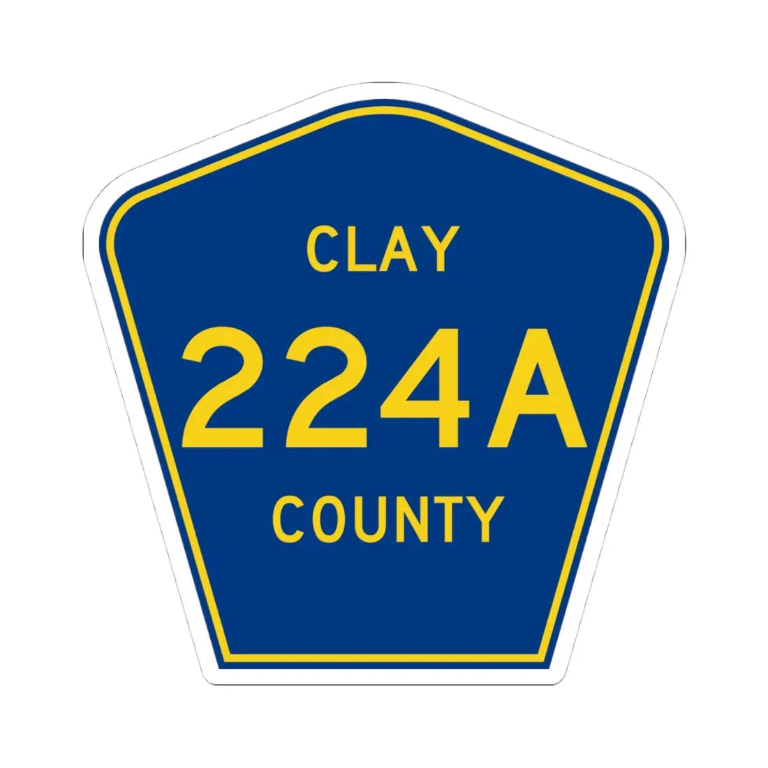 Clay County 224A (Florida) (Road Sign) STICKER Vinyl Kiss-Cut Decal 4 Inch White - The Sticker Space