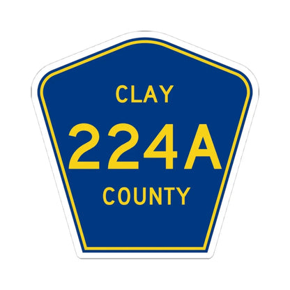 Clay County 224A (Florida) (Road Sign) STICKER Vinyl Kiss-Cut Decal 4 Inch White - The Sticker Space