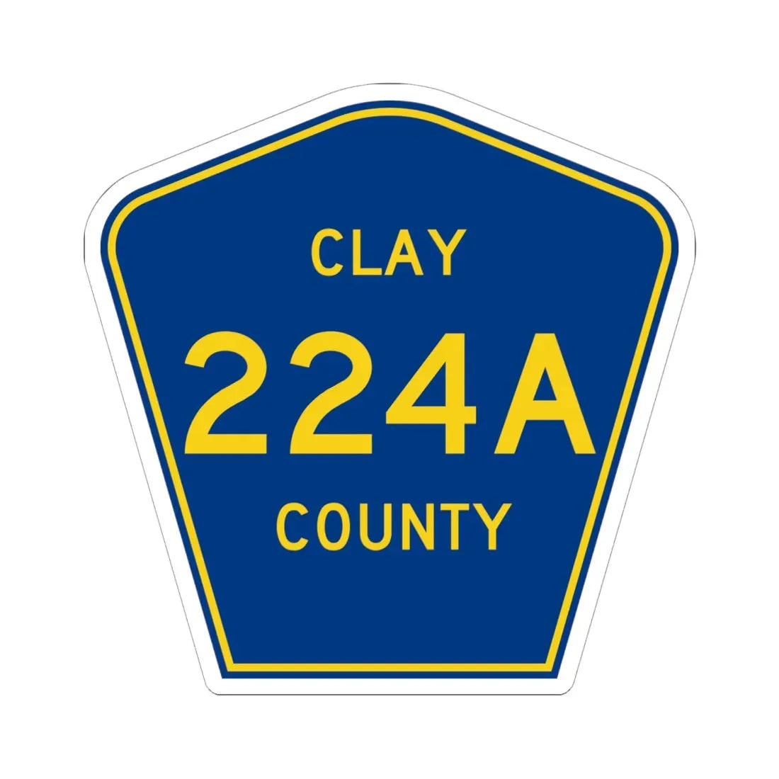 Clay County 224A (Florida) (Road Sign) STICKER Vinyl Kiss-Cut Decal 6 Inch White - The Sticker Space
