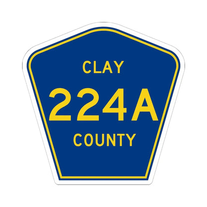 Clay County 224A (Florida) (Road Sign) STICKER Vinyl Kiss-Cut Decal 6 Inch White - The Sticker Space