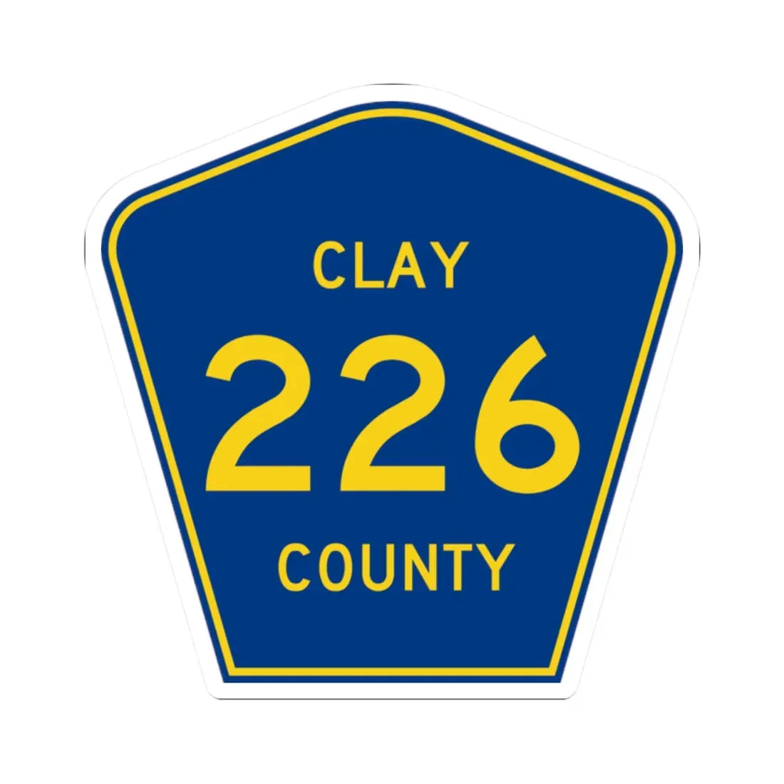 Clay County 226 (Florida) (Road Sign) STICKER Vinyl Kiss-Cut Decal 2 Inch White - The Sticker Space