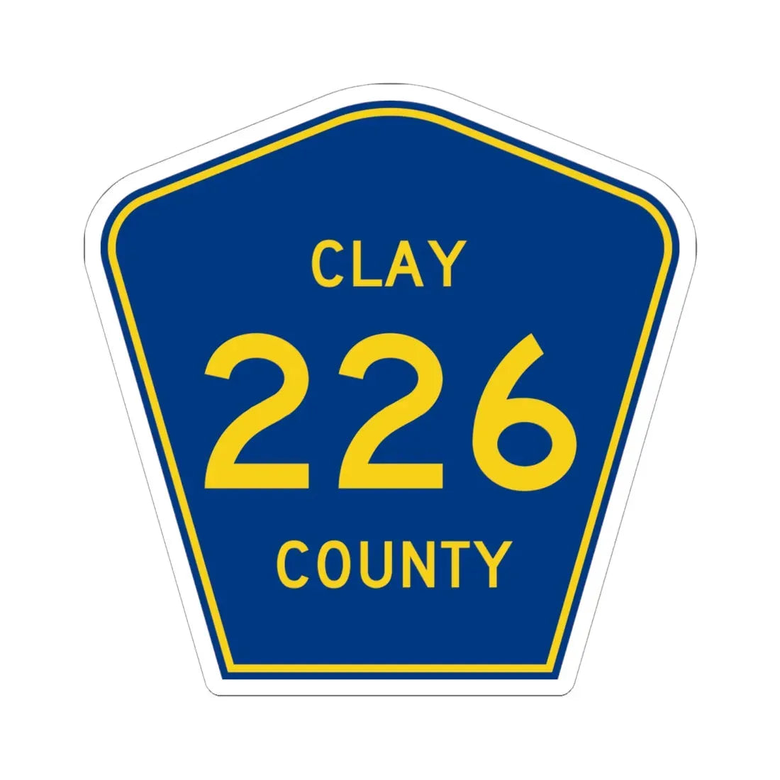 Clay County 226 (Florida) (Road Sign) STICKER Vinyl Kiss-Cut Decal 6 Inch White - The Sticker Space