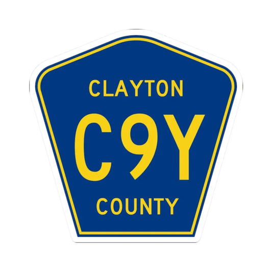 Clayton County Route C9Y IA (Iowa) (Road Sign) STICKER Vinyl Kiss-Cut Decal 2 Inch White - The Sticker Space