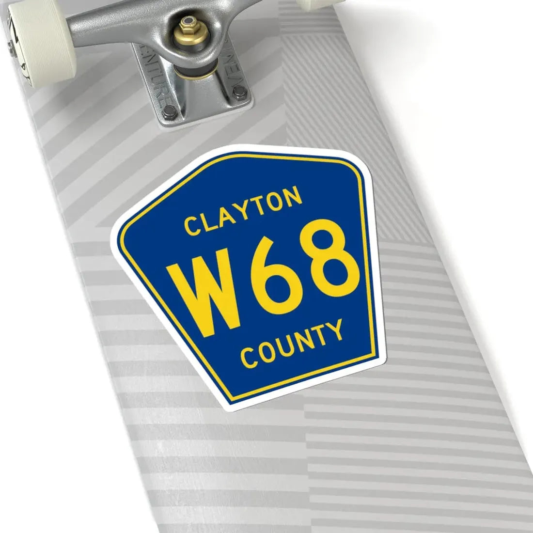 Clayton County Route W68 IA (Iowa) (Road Sign) STICKER Vinyl Kiss-Cut Decal - The Sticker Space
