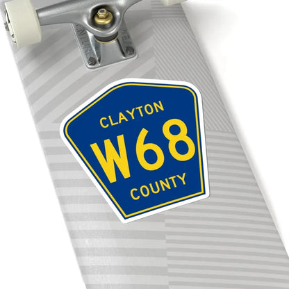 Clayton County Route W68 IA (Iowa) (Road Sign) STICKER Vinyl Kiss-Cut Decal - The Sticker Space