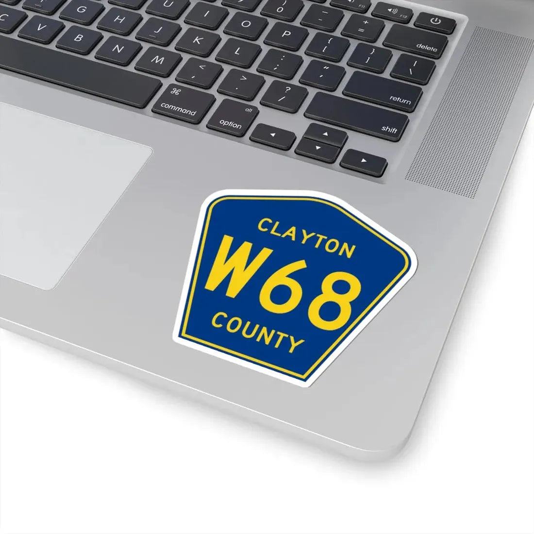 Clayton County Route W68 IA (Iowa) (Road Sign) STICKER Vinyl Kiss-Cut Decal - The Sticker Space