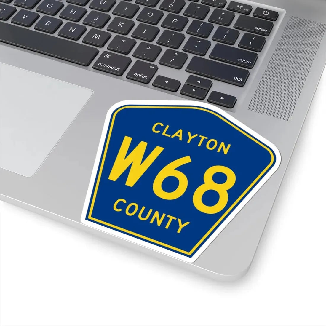 Clayton County Route W68 IA (Iowa) (Road Sign) STICKER Vinyl Kiss-Cut Decal - The Sticker Space