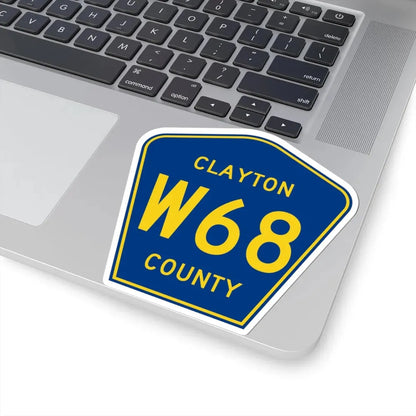 Clayton County Route W68 IA (Iowa) (Road Sign) STICKER Vinyl Kiss-Cut Decal - The Sticker Space