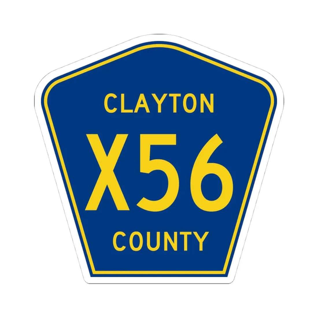 Clayton County Route X56 IA (Iowa) (Road Sign) STICKER Vinyl Kiss-Cut Decal 4 Inch White - The Sticker Space