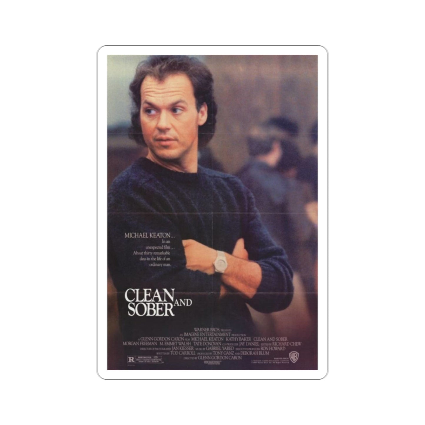 Clean and Sober 1988 Movie Poster STICKER Vinyl Die-Cut Decal-2 Inch-The Sticker Space