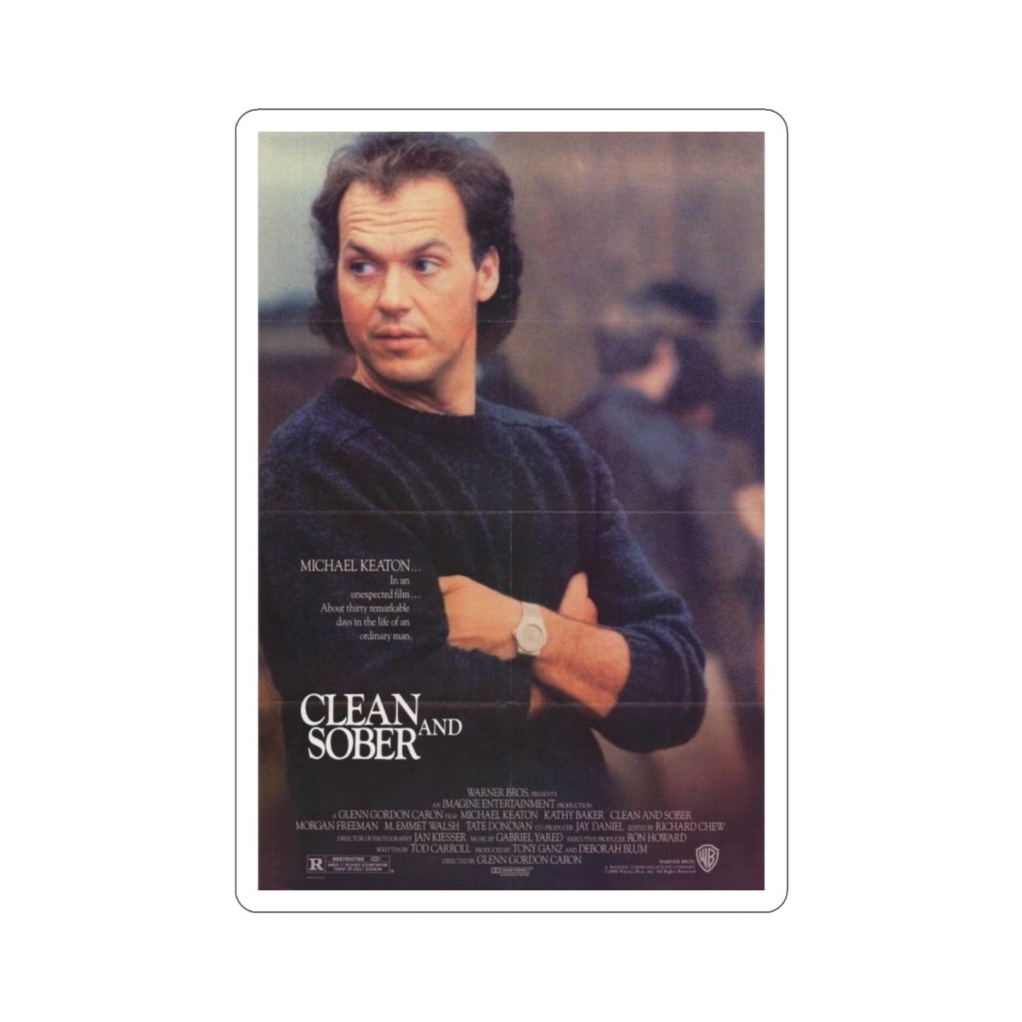 Clean and Sober 1988 Movie Poster STICKER Vinyl Die-Cut Decal-3 Inch-The Sticker Space