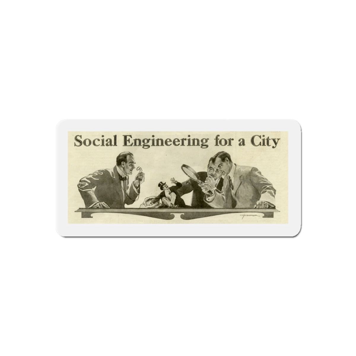 Cleaning Up Boston ad, 1909 (Magazine Illustration) Refrigerator Magnet-4" x 4"-The Sticker Space