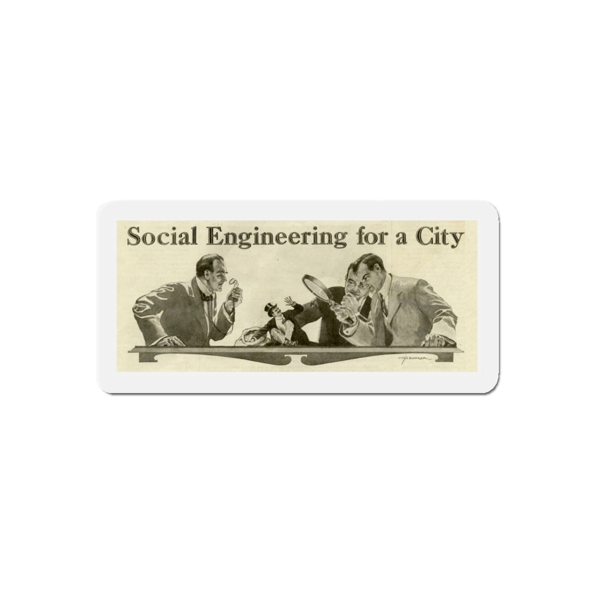 Cleaning Up Boston ad, 1909 (Magazine Illustration) Refrigerator Magnet-5" x 5"-The Sticker Space