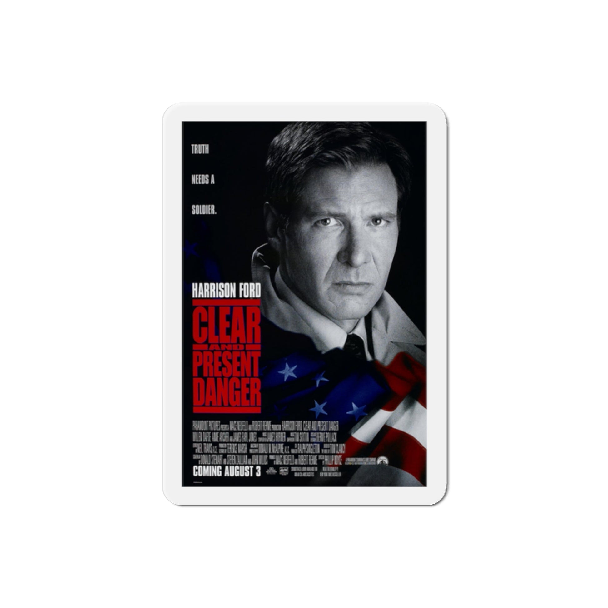 Clear And Present Danger 1994 Movie Poster Die-Cut Magnet-2" x 2"-The Sticker Space