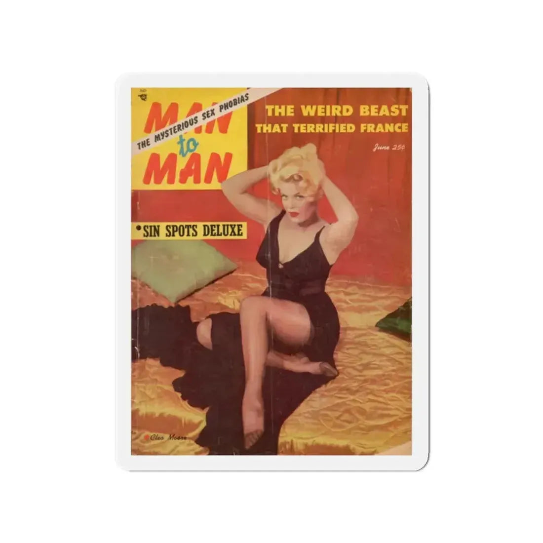 Cleo Moore #122 - Mag. Cover (Vintage Female Icon) Refrigerator Magnet 2 Inch Die-Cut - The Sticker Space