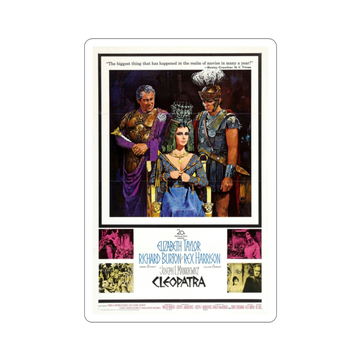 Cleopatra 1963 Movie Poster STICKER Vinyl Die-Cut Decal-2 Inch-The Sticker Space