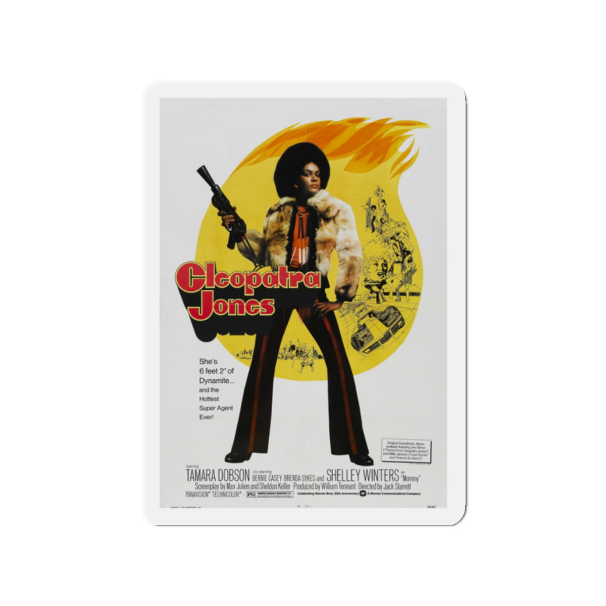 CLEOPATRA JONES 1973 Movie Poster - Die-Cut Magnet-2" x 2"-The Sticker Space