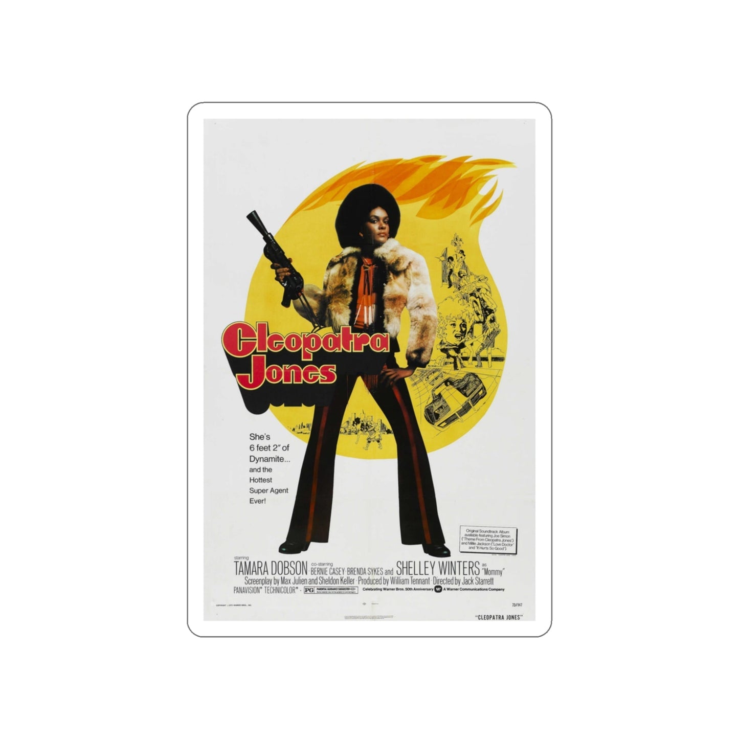 CLEOPATRA JONES 1973 Movie Poster STICKER Vinyl Die-Cut Decal-3 Inch-The Sticker Space