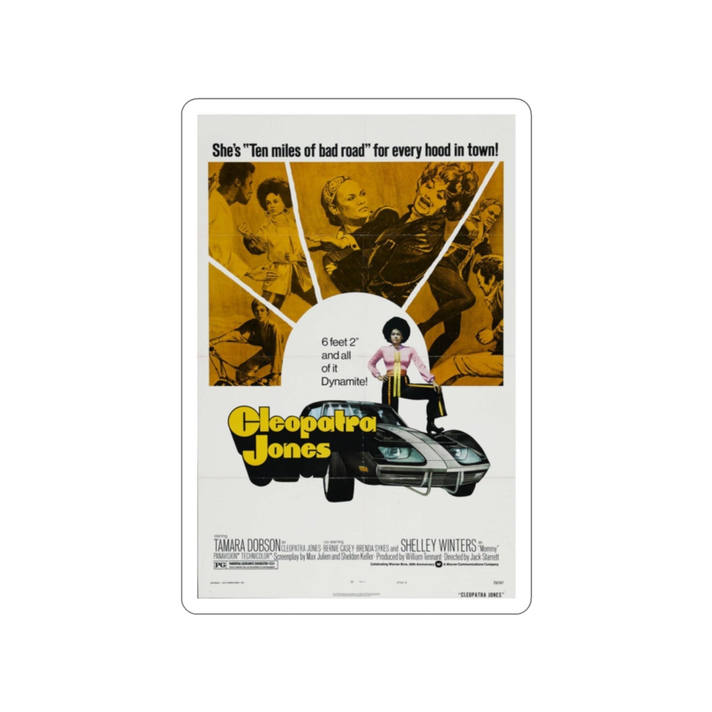 CLEOPATRA JONES (2) 1973 Movie Poster STICKER Vinyl Die-Cut Decal-2 Inch-The Sticker Space